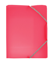 Elastic File Holder A4 PP Opaline with 3 Flaps, elastic holder, transparent, Pink